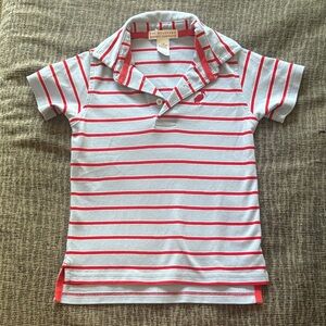 The Beaufort Bonnet Company White Polo with Red Stripes